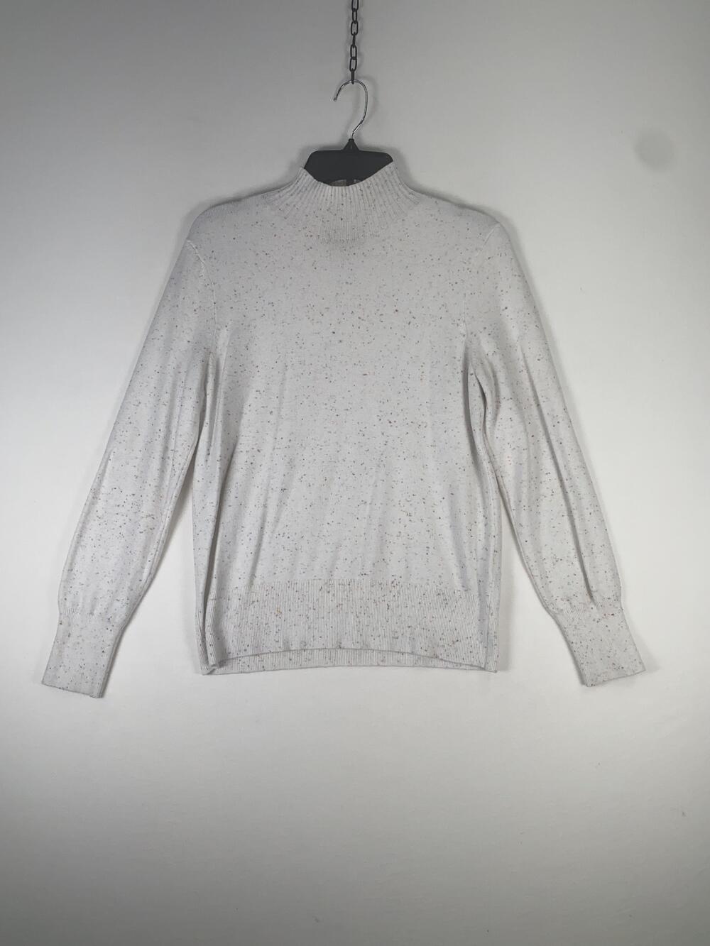 Premise Sweater Womens Large White Mock Neck Long Sleeve Knit Pullover Top
